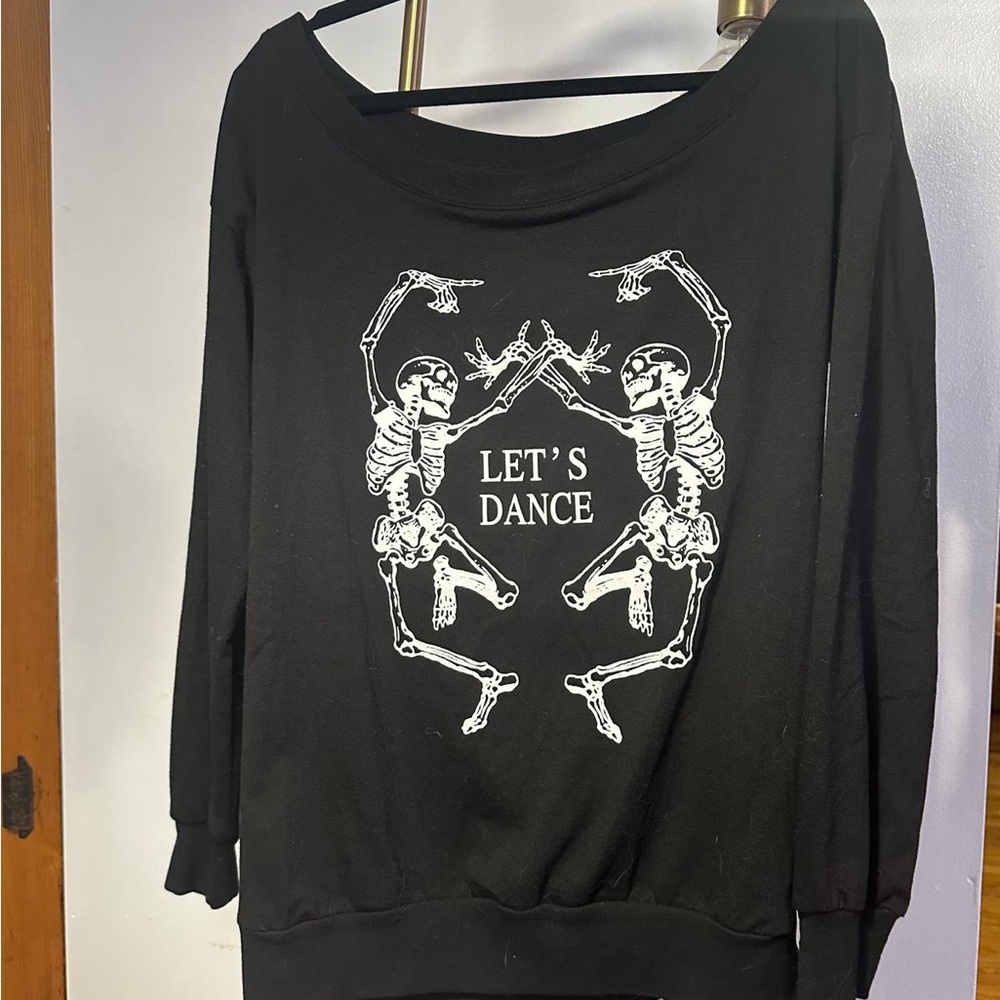Black Skeleton Dance Graphic Top